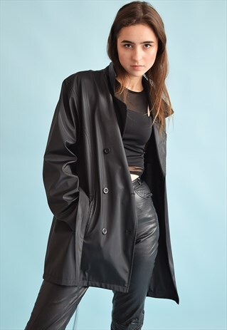 90'S RETRO SHIMMER OVERSIZED MAC TRENCH COAT