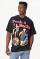 POSH & BECKS UNISEX PRINTED T-SHIRT IN BLACK
