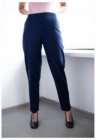 VINTAGE 80'S NAVY CARROT TROUSERS