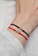 OPEN CIRCLE ADJUSTABLE BRACELET IN RED 925 STERLING SILVER
