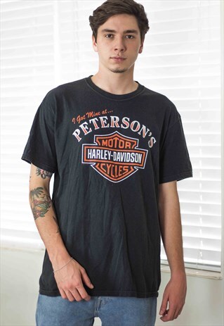 VINTAGE HARLEY DAVIDSON T-SHIRT LOGO 90S L 8.6
