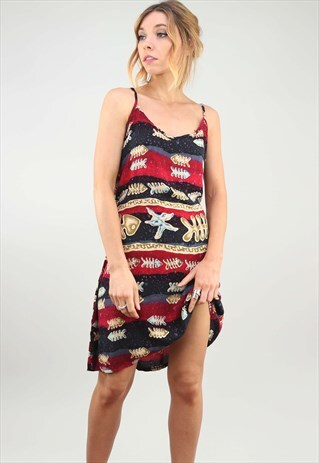 VINTAGE 90S PATTERNED SUMMER SUN DRESS
