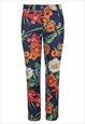 FLORAL COTTON PANTS IN RED, BLUE AND GREEN SHADES