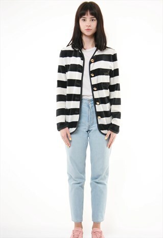 90S VINTAGE YSL YVES SAINT LAURENT STRIPED BLAZER JUMPER 737