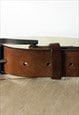 VINTAGE 1990S LL BEAN CLASSIC BROWN LEATHER BELT MADE IN USA