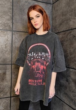 Premium grunge t-shirt vintage wash Gothic Jesus tee black