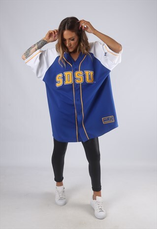VINTAGE SDSU BASEBALL SPORT JERSEY OVERSIZED TOP LONG (GBL)