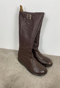 Dr. Martens 'Viola' Zip Up Calf Length Boots in Brown UK 8