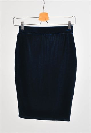 Vintage 00s velvet skirt in blue
