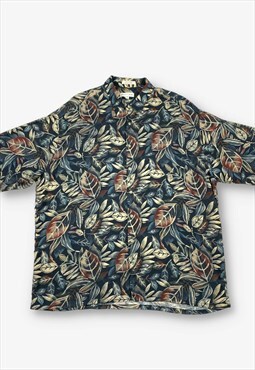 Vintage pierre cardin leaf patterned hawaiian shirt BV19432