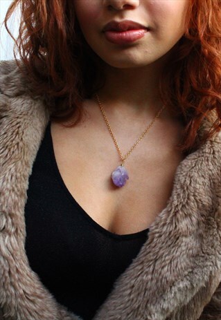 LARGE RAW GEMSTONE BOHO NECKLACE