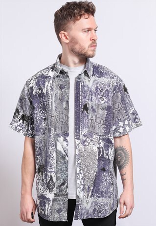 VINTAGE AZTEC PATTERNED SHIRT