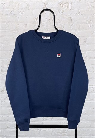 VINTAGE FILA SWEATSHIRT BLUE SMALL