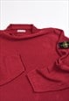 VINTAGE 1990S STONE ISLAND KNIT JUMPER IN RED