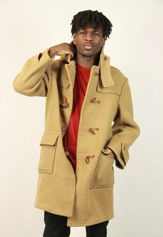 VINTAGE TAN WOOL DUFFLE JACKET