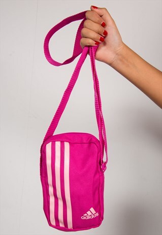 VINTAGE ADIDAS 90'S BRIGHT PINK MINI CROSS BODY FESTIVAL BAG
