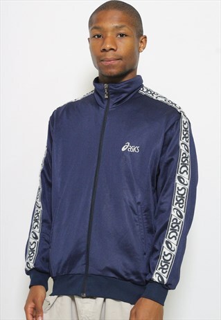 VINTAGE ASICS LOGO TAPE TRACK JACKET
