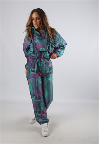 VINTAGE BRUNIK FULL SKI SUIT SNOW SPORTS UK 8 XS (K9DG)