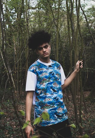 HAWAII PRINT LONGLINE TOP