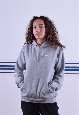 NIKE GREY EMBROIDERED HOODIE