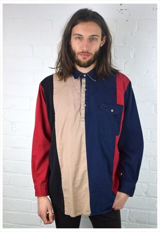 VINTAGE 90'S HALF BUTTON SHIRT