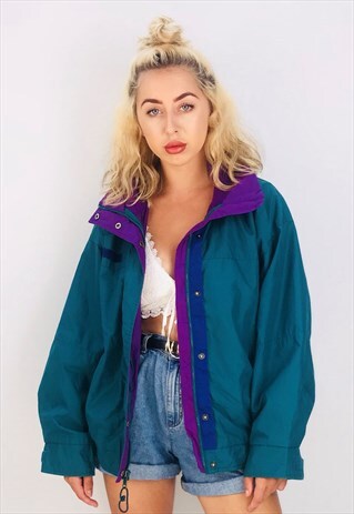 VINTAGE 90S COLOUR BLOCK COLUMBIA WATERPROOF COAT