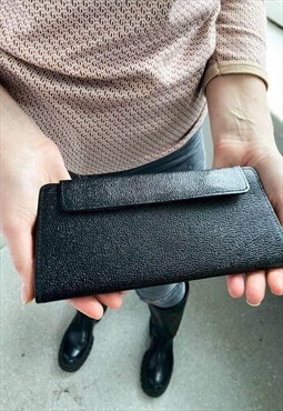 Vintage 80's Black Faux Leather Wallet