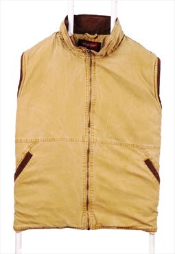 Vintage 90's Wrangler Vests Gilet Denim Brown XLarge
