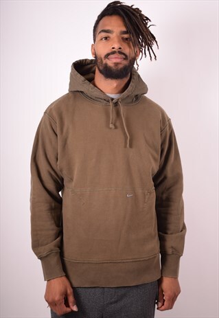 NIKE MENS VINTAGE HOODIE JUMPER LARGE GREEN 90S