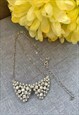 BOW TIE STYLE SILVER COLOURED DIAMONTE NECKLACE