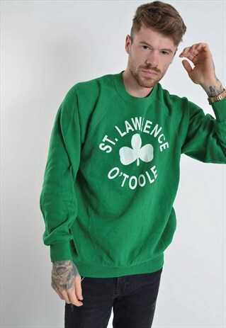 VINTAGE LEE ST LAWRENCE O TOOLE SWEATSHIRT JUMPER GREEN