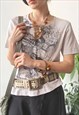 Vintage Y2K 00's Grey Cyber Subversive Baggy Graphic Tee
