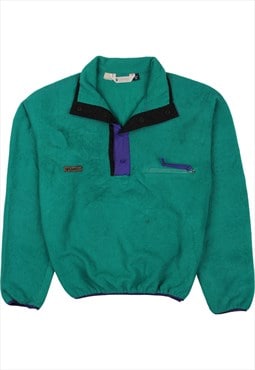 Vintage 90's Columbia Fleece Jumper Quater Button Green