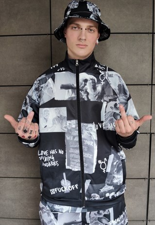 PRIDE TRACKTOP LGBT SUPPORT SPORT JACKET GAY PUNK GRUNGE TOP