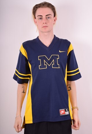 NIKE MENS VINTAGE T-SHIRT TOP SMALL NAVY BLUE 90S