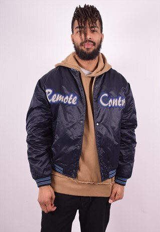 MENS VINTAGE BOMBER JACKET MEDIUM BLUE 90'S