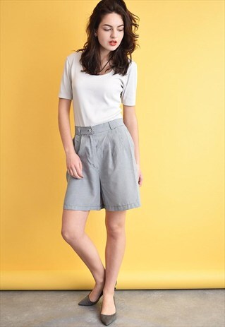 90'S RETRO CHECKED PATTERN MONOCHROME SHORTS CULOTTES