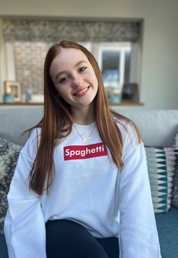 Spaghetti Sweatshirt in White