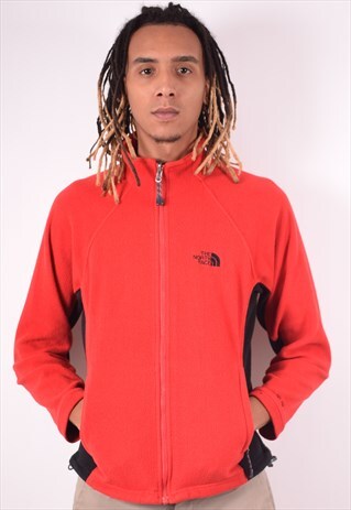THE NORTH FACE MENS VINTAGE FLEECE JACKET SMALL RED 90S