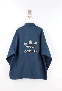 Adidas Vintage 90's Rain - Wind Jacket in Blue - XL