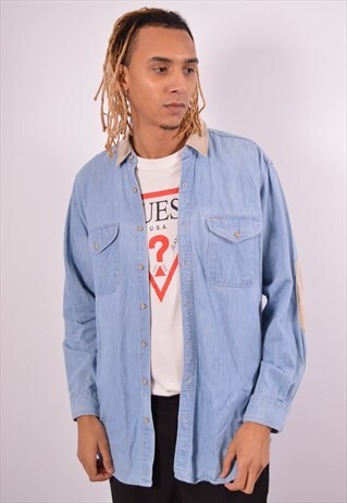 VINTAGE WOOLRICH DENIM SHIRT BLUE