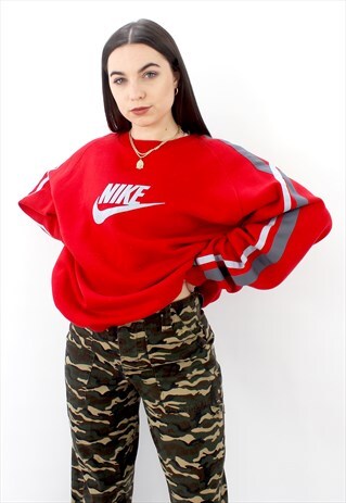 90'S RETRO RED OVERSIZED SWEATSHIRT