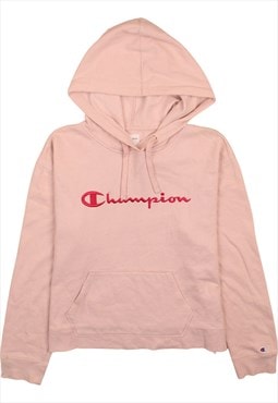 Vintage 90's Champion Hoodie Heavyweight Spellout Pink Large