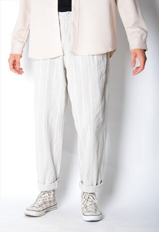 VINTAGE 80S BEIGE STRIPED PANTS