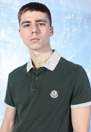 VINTAGE MONCLER DARK KHAKI POLO SHIRT