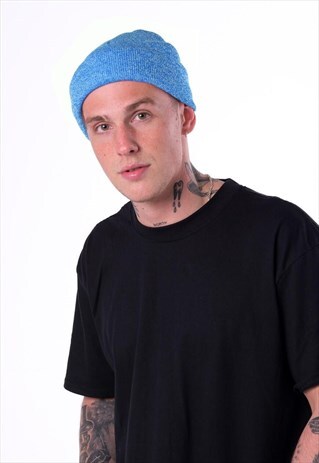 ESSENTIAL CUFFED BEANIE HAT - HEATHER SURF BLUE