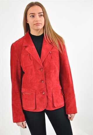 VINTAGE 90'S SUEDE LEATHER BLAZER JACKET