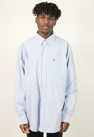 VINTAGE BLUE GINGHAM SHIRT