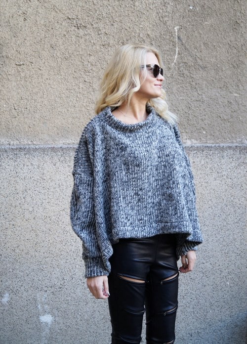 Grey Asymmetrical Sweater
