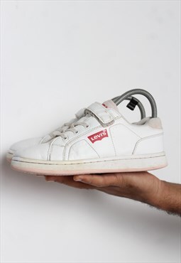 Vintage Levis Distressed Trainers White Size Uk 3 